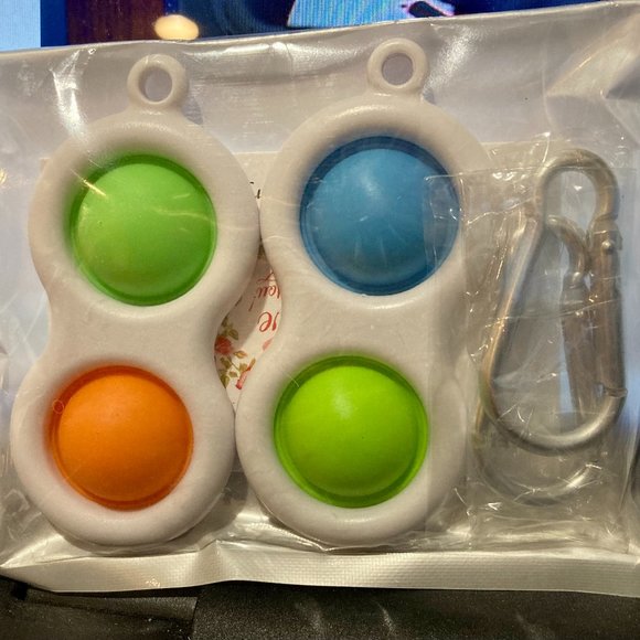 2 Pack Small Simple Dimple Fidget Toy Keychains - Picture 1 of 1